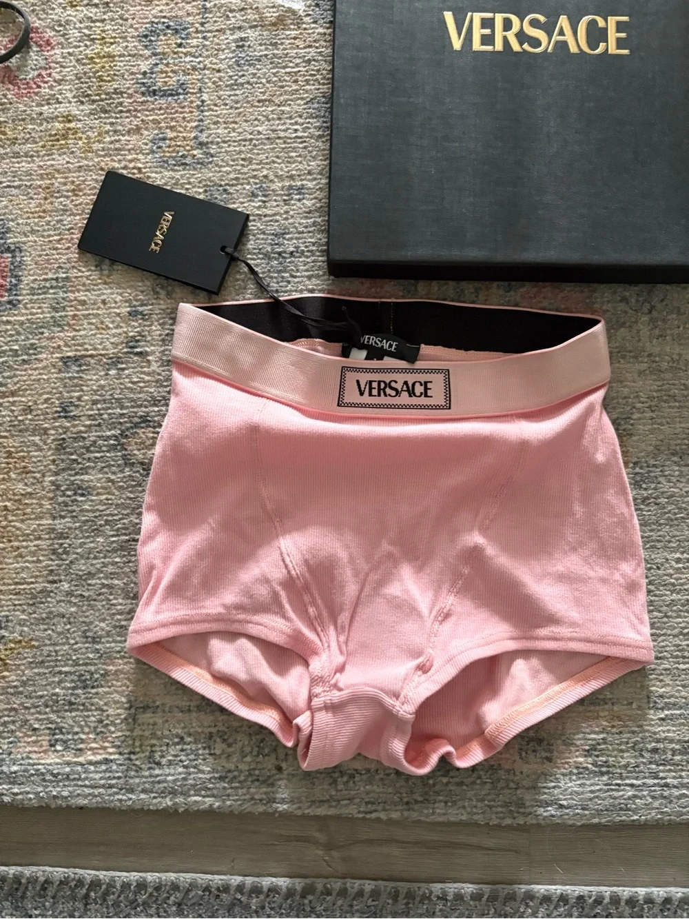 Versace Women's Pink High-Waist Shorts Size 1 NWT & Box
